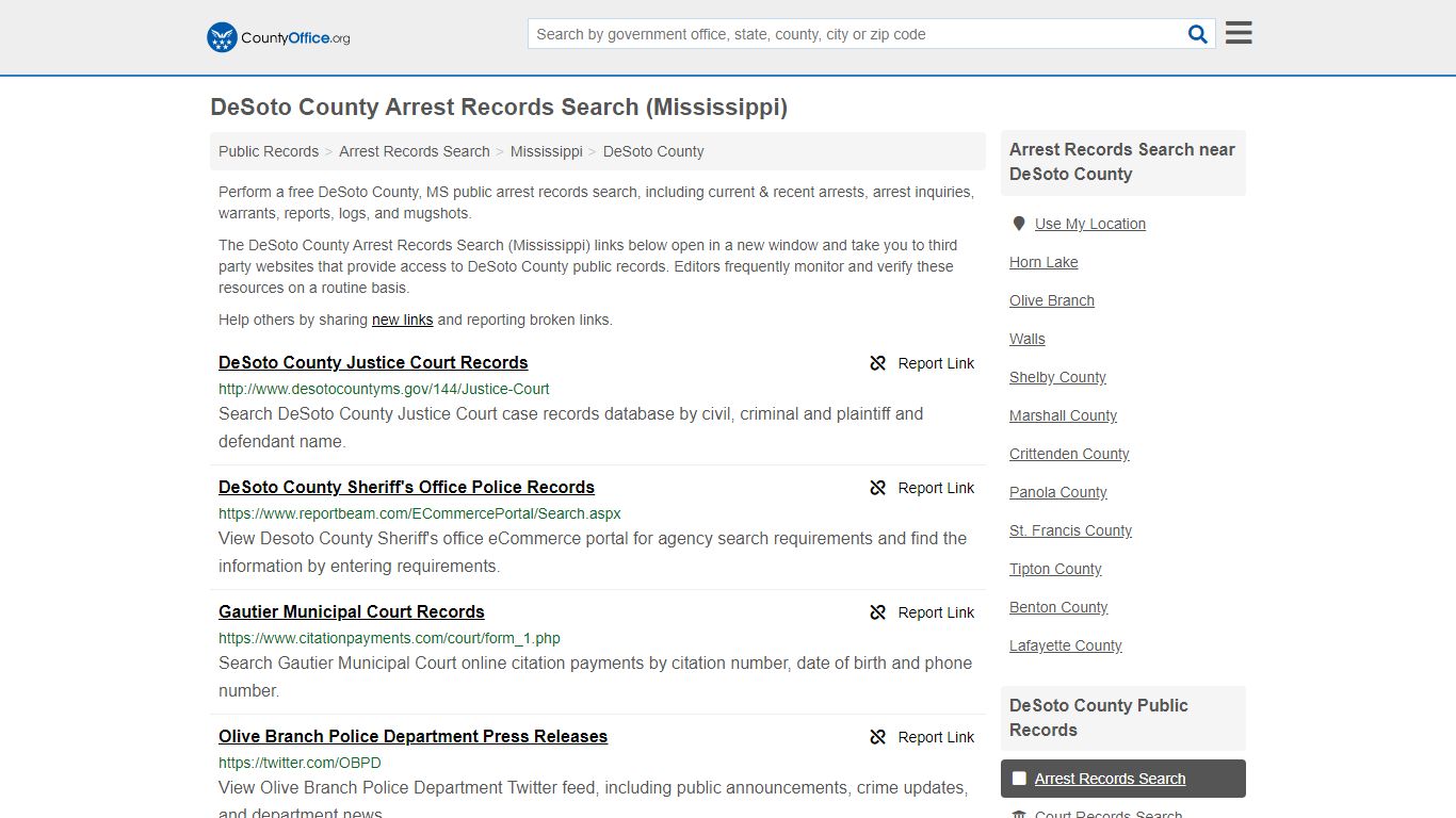 Arrest Records Search - DeSoto County, MS (Arrests & Mugshots)