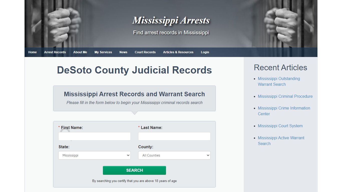 DeSoto County Judicial Records - Mississippi Arrests