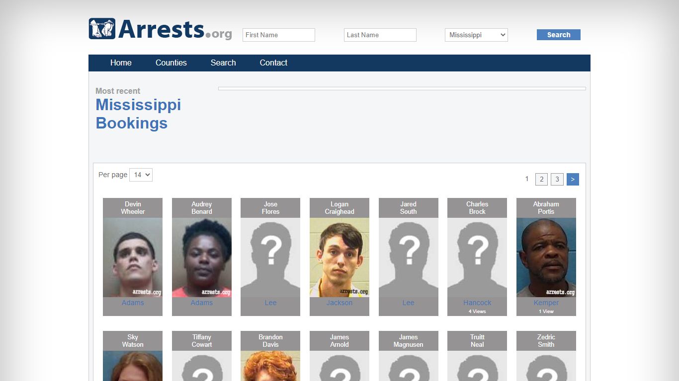 Mississippi Arrests and Inmate Search